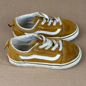 Vans Old Skool Toddler Size 9 Mustard Suede Lace Up Sneakers Kids